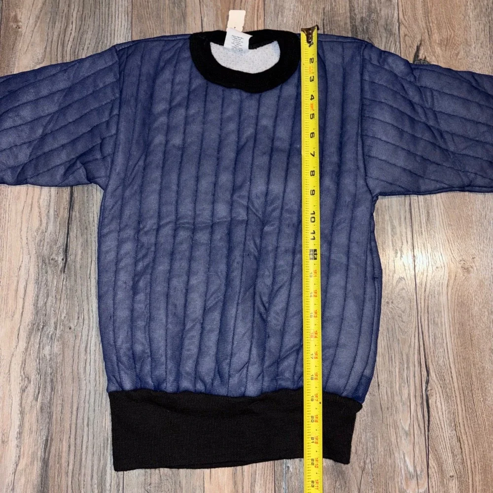 Vintage Dunham's Hollofil 808 Insulated Thermal Undershirt Blue Quilted Small